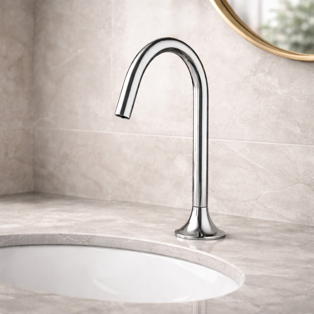 Deck mount sensor faucets for healthcare sinks